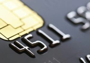 EMV chip card zoomed
